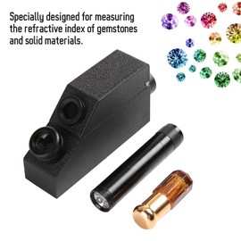Salmue Gem Refractometer,Jewellery RHG181 1.30-1.81 Professional Gemstone ldentification Gem Refractometer for Gemologists' Travel/Portable Lab Suitcase.