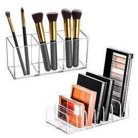 Organizador Brochas y Paletas Maquillaje Transparente Acrílico