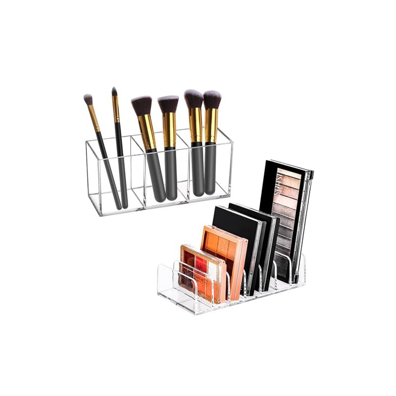 Organizador Brochas y Paletas Maquillaje Transparente Acrílico