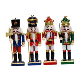 Milageto 4Pcs Nutcracker Statue Desktop Ornament Decor Housewarming Gift Nutcracker Figurine Nutcracker Sculpture for Tabletop Office