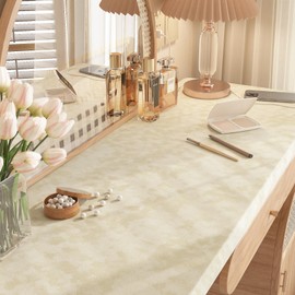 Stickyart 24"x160" Beige Peel and Stick Felt Wallpaper Removable Luxury Textured Velvet Wallpaper for Walls Self Adhesive Soft Felt Contact Paper Decorative Cream Wall Paper for Dresser Living Room