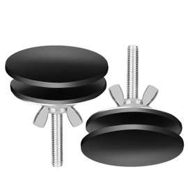 TIESOME 2 PCS 2 Inch Kitchen Sink Hole Covers, Faucet Hole Cover for Kitchen Sink Stainless Steel Sink Hole Cover Premium Kitchen Sink Tap Hole Plate Stopper Blanking Metal Plug (Black)