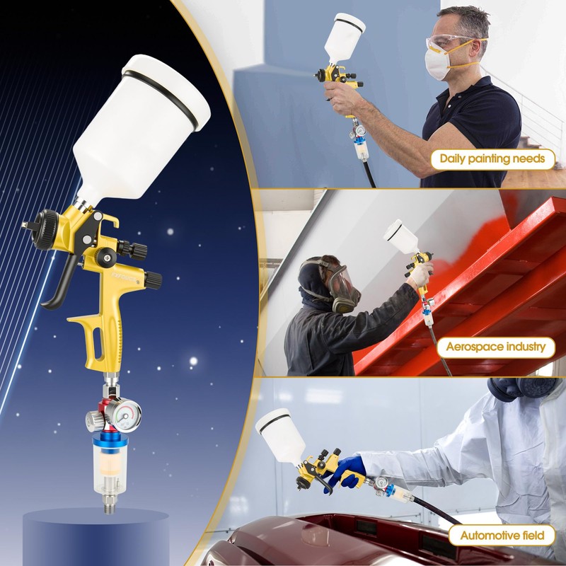 Professional HVLP Ultimate Atomization Paint Sprayer Kit, 1.3mm Nozzle –