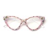 ICARA Bling Crystal Cat Eye Reading Glasses Rhinestone Blue Light