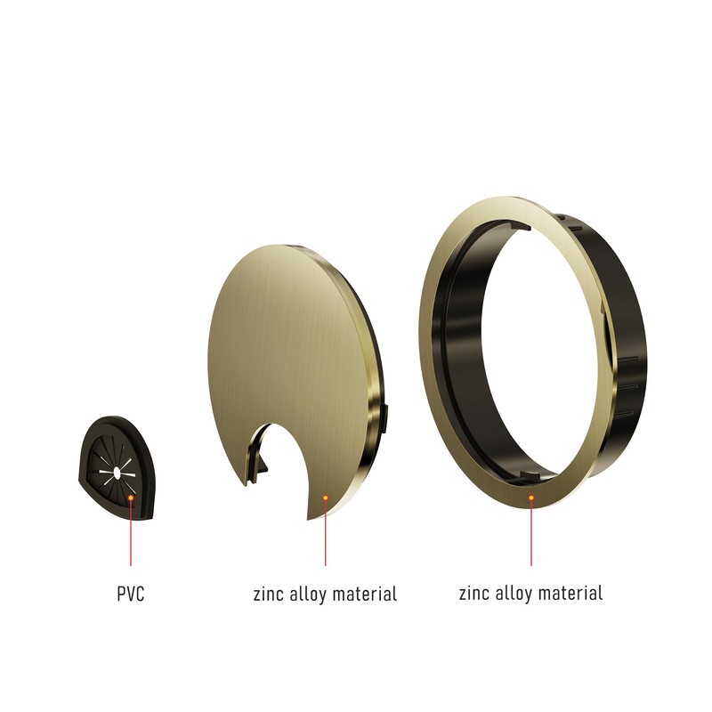 Skweawert 4 Pack Desk Grommet 2-1/8 Inch 53mm, Zinc Alloy