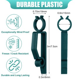 Wenqik Large C7 C9 Christmas Light Clip Outdoor Holiday Light Clips for Gutters and Shingles Outdoor Hang Gutter Hooks Weatherproof for Christmas Decoration String Lights(Dark Green, 40 Pcs)