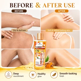 Turmeric Body Oil for Glowing Skin – Nourishing Brightening Moisturizer for Daily Body Care