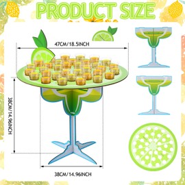 Honeydak Wood Margarita Shot Glass Holder Summer Lemon Theme Cocktail Table Centerpiece Party Decor Shot Glass Tray Hold up 36 Glasses Margarita Wine Drink Stand for Beach Bachelorette Party Supplies