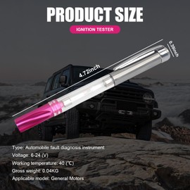 Fluher 1 Pack Automotive Circuit Diagnostic Pen, Test Pen with Light Bulb, Multifunctional Spark Plug Detector, Universal for Most Cars, Trucks, SUVs (Pink #1)