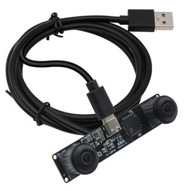 Svpro Dual Lens USB Camera Module 1080P 60fps Fisheye UVC Industrial Camera Board Synchronisation Recording in Colour with M12 Lens, Distortion-Free Wide Angle Board Camera