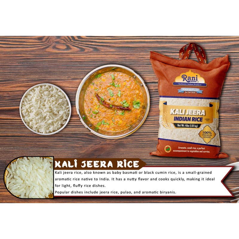 Rani Kali Jeera Indian Rice 64oz (4lbs) 1.81kg Cloth Bag