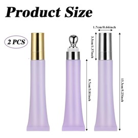 2 Pcs 20ml Empty Eye Cream Bottle,Empty Eye Soft Squeeze Tubes, Empty Plastic Soft Squeeze Tubes Refillable Cosmetic Eye Cream Tube Bottle Sample Travel Container for Eyecream Lip Balm Gloss