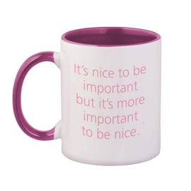 Soft Pink It'S Nice To Be Important But It'S More Important To Be Nice Ceramic Cup Colored Mug - Pink