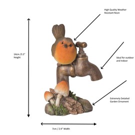Vivid Arts - Robin on Garden Tap Home or Garden Decoration (BG-RB02-F)