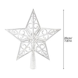 Dmnnlp Silver Christmas Tree Topper Star Vintage Hollowed Christmas Tree Topper, Ideal Tree Topper, Christmas Tree Star, Christmas Party Decoration (Silver)