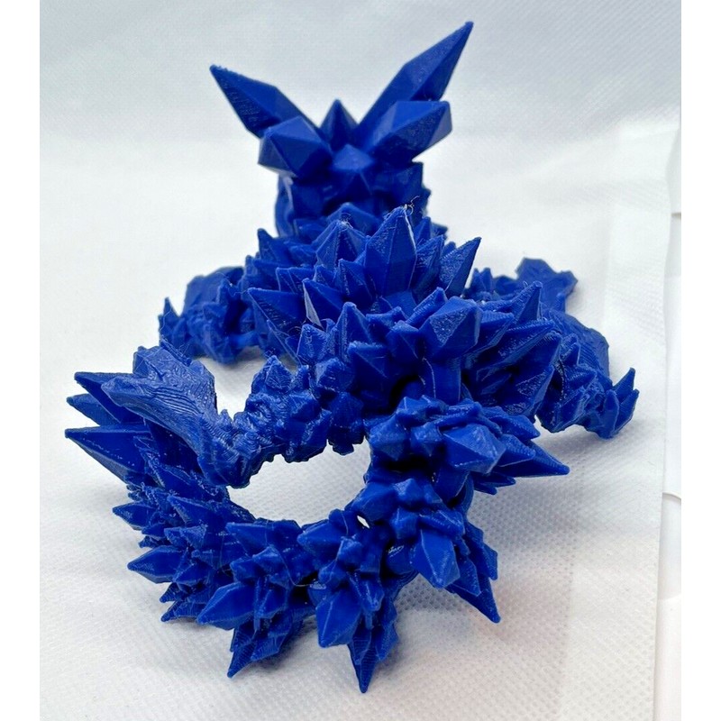 Dragon Baby Crystal Dragon Articulated 3D Printed Blue Fidget Toy