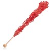 Red Rock Candy Sugar Sticks - Strawberry Flavored - 12