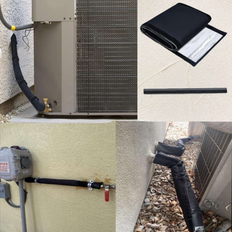 3 Layers HVAC Copper Pipe Insulation Cover, 600D Oxford AC