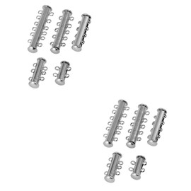 TEHAUX 10pcs Silver Plated Clasps for Jewelry Making Multi Strand Magnetic Connectors for Necklaces and Bracelets for Craft Projects