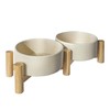 homish Pets Food and Water Ceramic Bowls 2 Bowls with