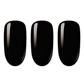 Completely Cured Gel Nail Stickers, 28pcs Gel Nail Strips, Protect from UV Because no Need UV Light lamp (Chic Black 28 pcs)