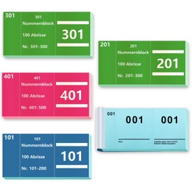 Double Numbers 1-100 Numbers 5 x 10 cm Number Pad Number Pads Tombola Double Numbers Loose Numbered Tears Loose Tombola Number Pad Paper Double Number Pad (Blue Green Pink, 5)