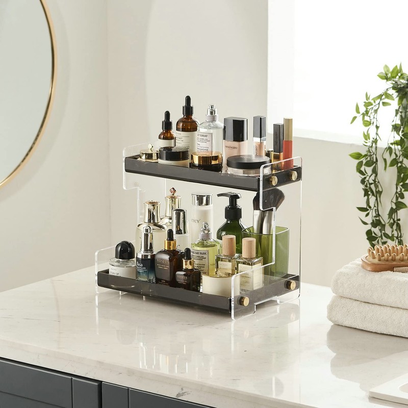 SHUNLI Acrylic Bathroom Countertop Organizer, 2 Tier Counter Organizer Storage