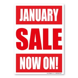 January Sale Sign, Window, wall Shops promotional advertising, A1 841x594mm, Static Cling Window Vinyl