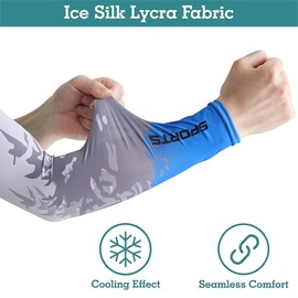 DAKWAK UV Sun Protection Arm Sleeves-Cooling Athletic Sports Sleeve for Men or Women Basketball Golf Running Football Cycling,Size L