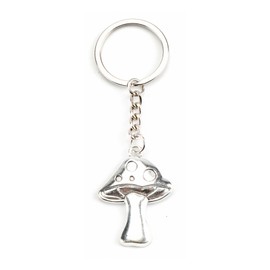 OBEISN Stainless Steel Keyring in Minimalist Mushroom Design for Women, Creative Gift Idea for Girlfriend, Sister or Mum, Perfect as a Birthday Gift or Small Gift, silver