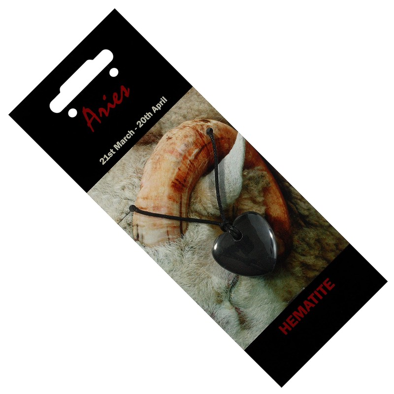 Aries Birthstone Necklace - Hematite Heart