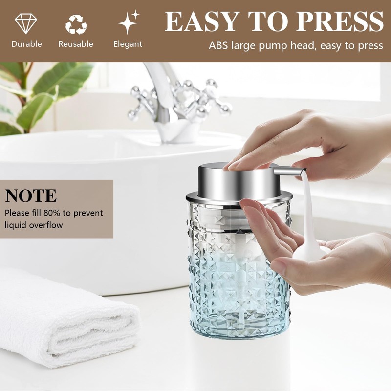 RETON 2 Pcs Foaming Soap Dispenser, 10 Oz/300ml Clear Foam