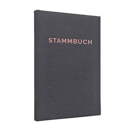 Family register of the family series 'Linea' linen, dark grey (rose gold, 21.0 x 14.0)