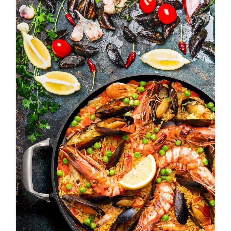 Outset Grill Paella and Deep Dish Pizza Pan, Cast Iron