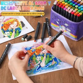 Marcadores Plumones Punta Pincel Doble Fineliner 100 Colores                                                                                          