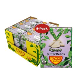 Jack’s | Organic White Butter Beans 13.4 oz. | Filled with Protein & Fiber, Low Sodium & Non-GMO | (8 PACK)