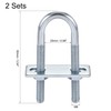 sourcing map Round U-Bolts 2 Sets 0.98"(25mm) Inner Width 90mm