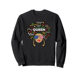 Black Queen Curly Hair Natural Afro African American Girl Sweatshirt