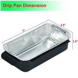 DONSIQIZZ Drip Pans Compatible with Charbroil Grills 9328812P06 Foil Liner 30-Pack l Fits Char Broil Grease Tray G416-0015-W1, Disposable Aluminum Foil 7" L x3.5 W x1.5 D