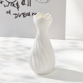 Vase Ceramic Vase White Flower Vase Ceramic Vase Modern Decorative Vases Small Vase for Pampas Grass Aesthetic Flowers Vase Decorative Vase Decorative Vases for Table Decoration Living Room Office
