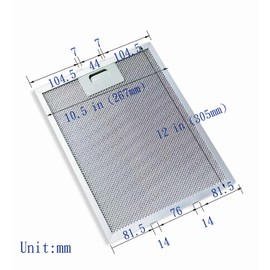 Amazinpure Aluminium Filters for Cooker Hoods. ONE 267 x 305 x 9 mm Compatible with Elica GRI0009219 Ariston C00280008 AEG 405509917 Bau kkne ccht 482000031 Juno