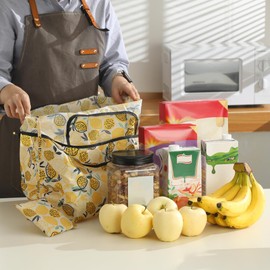 ECO CHIC Foldable Reusable Large Recycled Grocery Bags Lightweight Shopping Tote Bags with Storage Pouch (Zebra Stripes)