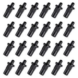 QUARKZMAN 7.5 mm Cabinet Door Repair Pins 24 Pieces Plastic Silencer Replacement Pins Spring Axle Loaded Pins Furniture Door Plate Connector for Roller Shutter Kitchen Cabinet Black