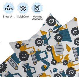 Children's Cushion Cover Decorative Patterned 40 x 40 cm, 1 Pack Baby Toddler Cushion Covers for Prams, Organic Cotton Pillowcase with Zip