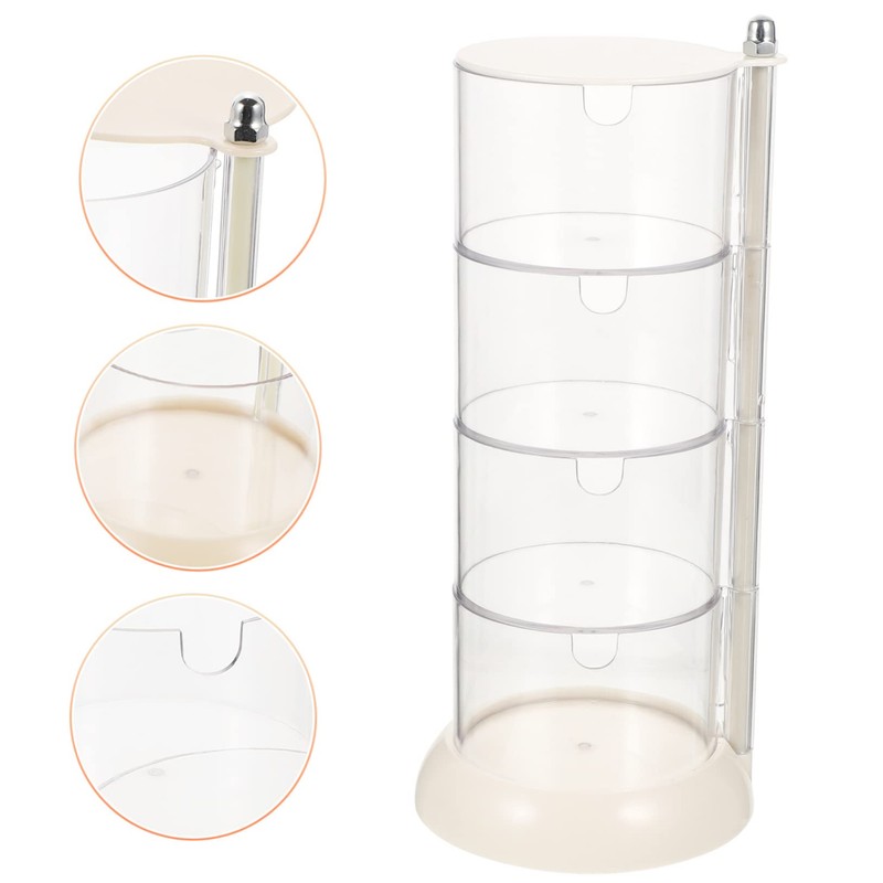 LABRIMP Cotton Swab Holder Rotatable Design Multi Makeup Organizer for