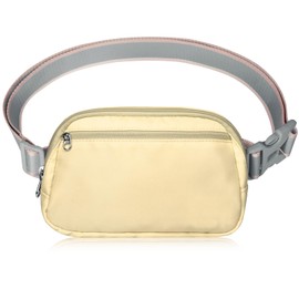 DMluna Bum Bag Women's Belt Bag Men Sport Fashion Waist Bags Women Chest Bag Shoulder Bag Crossbody Bag with Adjustable Strap, beige