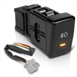 Front Dash Mount Fog Light Lamp Switch w/Wiring Harness Compatible with 99-04 Honda Odyssey