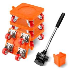 Heavy Duty Furniture Movers Set, 4-Pack Furniture Dolly with 360° Rotating Wheels, 1200lbs Capacity - Includes Lifter and Dolly Kit for Sofas, Fridges, and More