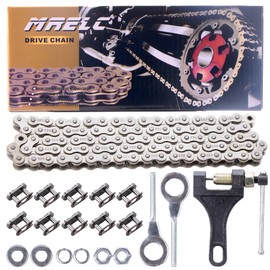 420 Rear Drive Chain 90 Link+ Chain Breaker, fit for Coleman Mini Bike CT200U BT200X CT200U-EX Trail 200 Baja Warrior TrailMaster Heat Massimo MB165 MB200 196cc 6.5hp Powersports Mini Bike Part
