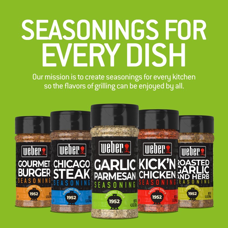 Weber Garlic Parmesan Seasoning, 4.3 oz (Pack of 6)